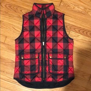 Jcrew red plaid vest